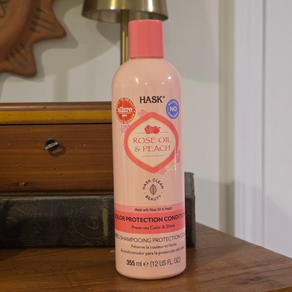 Hask Rose Oil & Peach Color Protection Conditioner, 12 oz